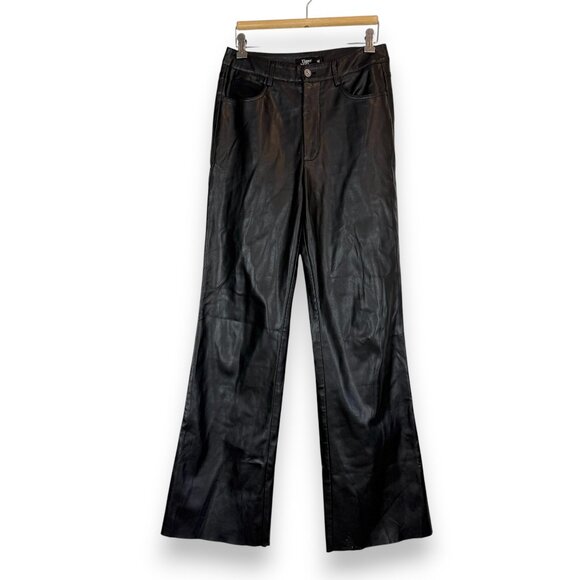 Tiger Mist Faux Leather Pants Straight Leg Chic Edgy vegan Clubwear Y2K Medium - Picture 3 of 11